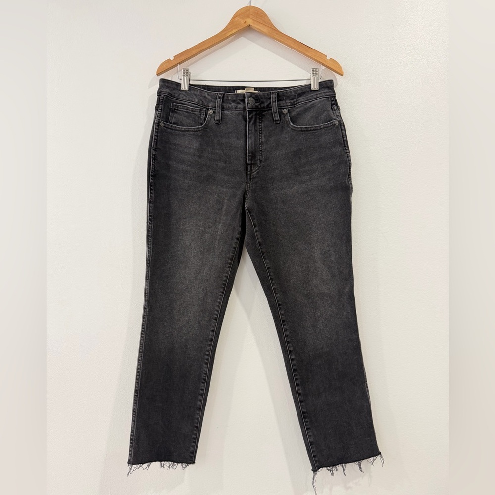 Madewell Black Washed Straight-Leg Jeans